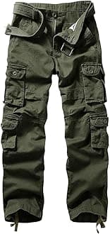 AKARMY Men's Cargo Pants, Military Tactical Casual Pants, Lightweight Cotton Work Pants with Multi Pockets K18 ArmyGreen 36