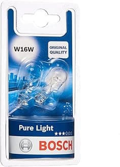 Bosch W16W (955) Pure Light Car Light Bulbs - 12 V 16 W W2,1x9,5d - 2 Bulbs
