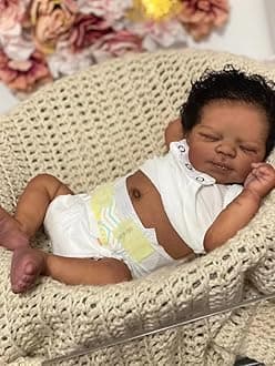 Zero Pam Black Reborn Baby Dolls Silicone Full Body-18 in Anatomically Correct Boy, Full Silicone Baby Doll, Black Reborn Dolls, Realistic Babys Doll with Accessories