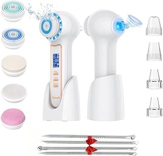 FREEBREATH Facial Cleansing Brush with Blackhead Remover, 3 in 1 Waterproof Face Scrubber with 3 Speed Modes, Blackhead Pore Vacuum with 3 Suction Levels, Deep Cleansing, Fully Rechargeable