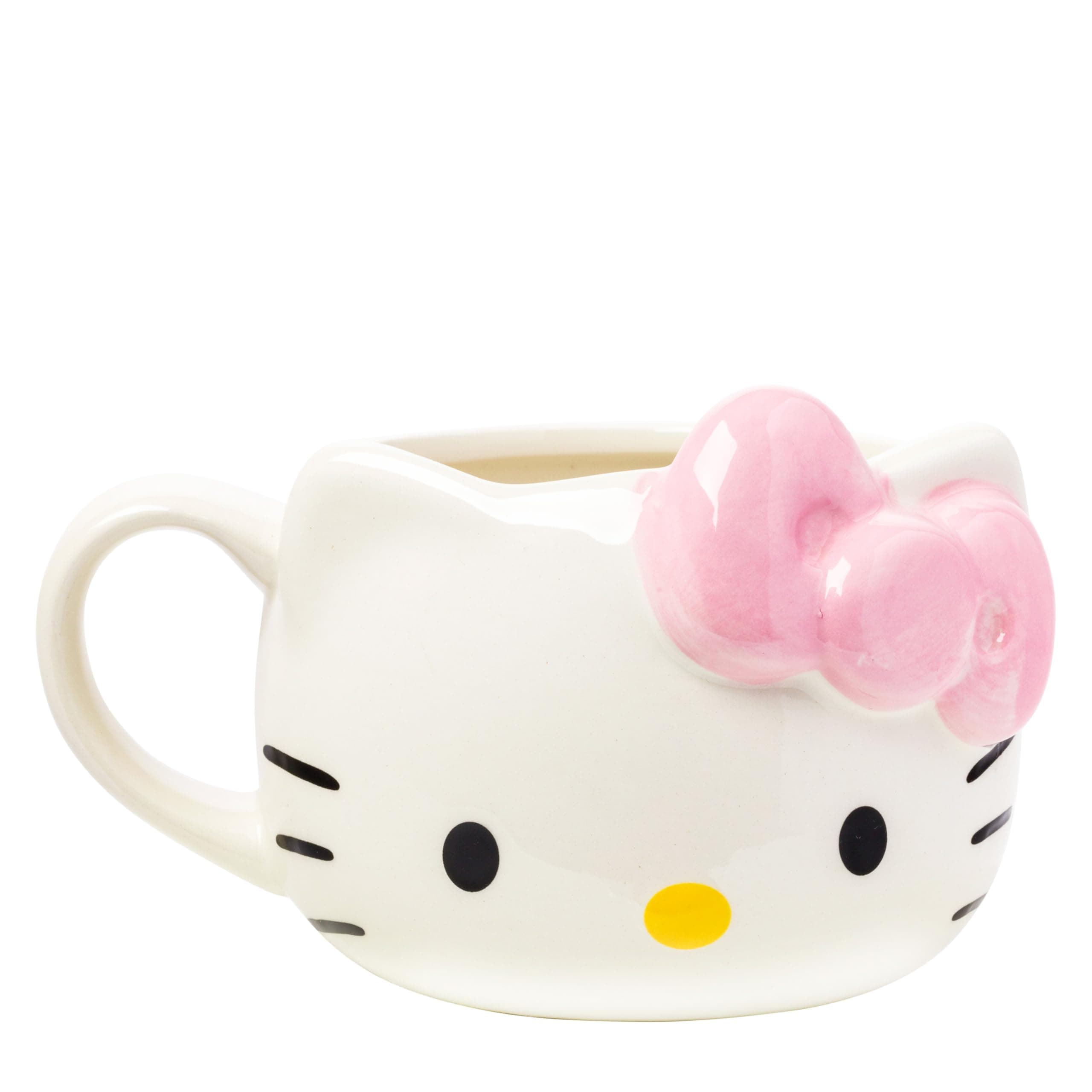 Silver Buffalo Hello Kitty Pink Bow Ceramic 3D Sculpted Mug, 20 Ounces