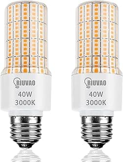 Led corn Light Bulbs 300W Equivalent Super Bright 5000Lm 3000K Warm White led Light Bulb E26/E27 Medium Base 40w Waterproof Led Bulb for Outdoor Indoor Lamp Bedroom Office Garage Warehouse-2 Pack.