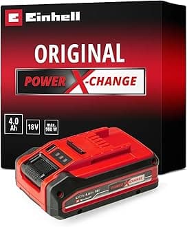 Einhell 18V 4.0Ah Plus Lithium-Ion Battery Power X-Change 2nd Generation, Extra Power For Intensive Operation, Universally Compatible With All Einhell PXC Power Tools And Garden Machines