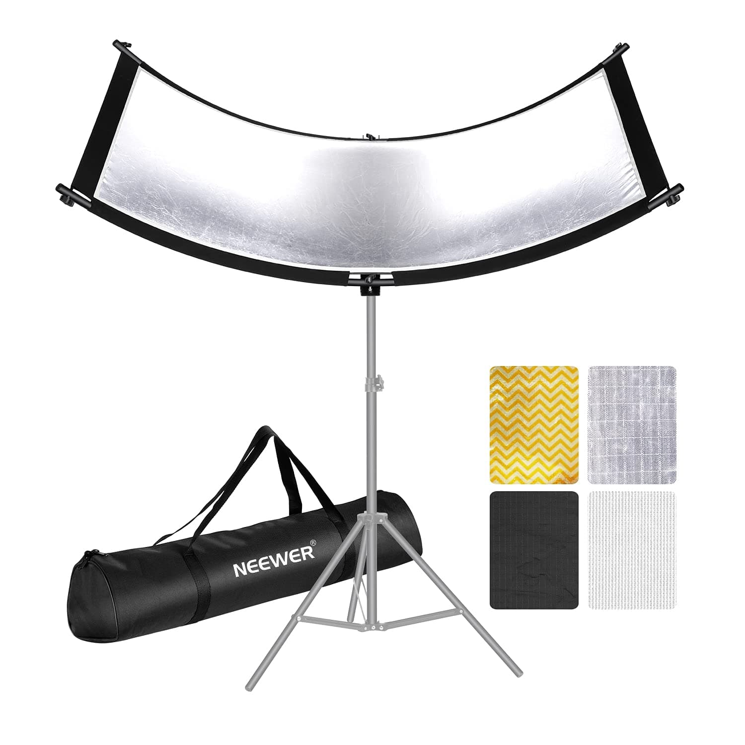 Neewer U-Type Light Diffuser Reflector for Studio and Photography Situation with Carrying Case, Arclight Curved Reflector 167 x 61 cm in Black/White/Gold/Silver (Light Stand Not Included)