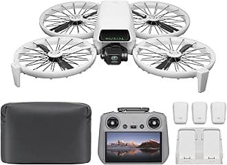 DJI Flip Fly More Combo (Includes RC 2 Screen Transmitter) Drone with Camera, 4K UHD Camera Equipped Drone (For Adults) Palm Takeoff, Auto Return, Compact Drone, Intelligent Flight, Battery x 3, Total
