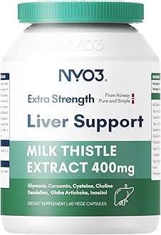 - NYO3 Milk Thistle Extract 400mg, Liver Cleanse Detox & Repair Dietary Supplement for Liver Health, 60 Capsules Herbal Health Supplement, Antioxidant Support