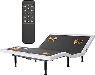 Electric Full Size Adjustable Bed Frame with Massage, Wireless Remote, USB, Head Foot Incline, Underbed Light, Zero Gravity, Heavy Duty Platform, BedFrame Basic with Quiet Motor