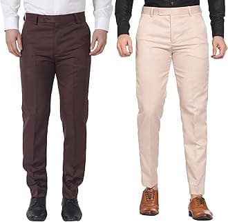 MALENO Men Formal Trouser Regular Fit Solid | Soft and Breathable Pant Combo (Pack of 2)