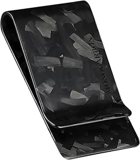 Carbon-Fiber-Money-Clip-for-Men, Minimalist-Money-Holder for Cash, Strong Elastic Carbon-Fiber-Wallet, Slim and Durable.(Forged Carbon Matte Black)