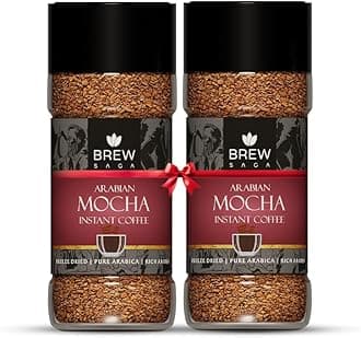 Mocha Instant Coffee Powder | Premium Freeze-Dried Arabica Blend | Rich Aroma & Bold Flavor | Smooth Café-Style Coffee at Home | 2 x 100g Jars | No Added Sugar, 100% Pure Coffee
