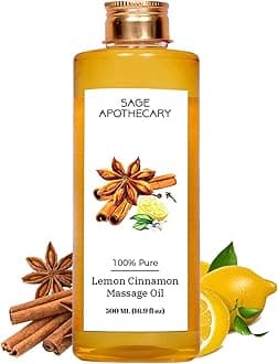 Lemon Cinnamon Massage Oil : Sensual Harmony Meets Natural Elegance | Vegan | Cruelty Free | Natural Bliss | Ideal for Couples, Date Nights, and Relaxing Massages | 500 ml