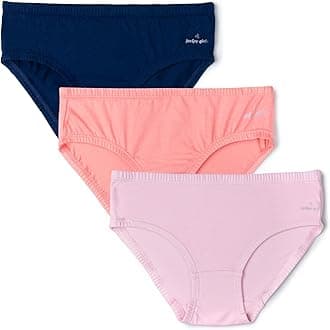 JockeySG01 Girls Super Combed Cotton Panty with Ultrasoft Waistband (Pack of 3)_Blue Depths, Fairy Tale & Salmon Rose_3-4 Yrs