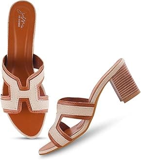 JM LOOKS Women’s Open-Toe Block Heel Sandals Stylish Design with Comfortable Cushioned Sole