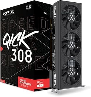 XFX SPEEDSTER QICK308 RADEON RX 7600 BLACK Gaming Graphics Card with 8GB GDDR6 HDMI 3xDP, AMD RDNA 3(RX-76PQICKBY)