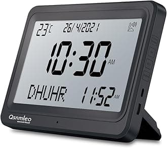 Azan Clock for USA-Automatic Worldwide Digital 8 Azan Prayer Sounds Islamic Wall and Desk Clock