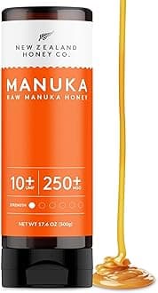 New Zealand Honey Co. Pure Manuka Honey Squeeze Bottle UMF 10+ / MGO 250+ | 17.6oz | 1.1 lb. (500g)