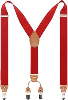 Timiot Men’s Y-Back 4 Metal Clip Elastic Wide Suspenders Perfect For Both Casual&Formal