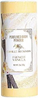 French Vanilla Scented Talc-Free Body Powder, Perfumed Dusting Powder, Camille Beckman 3 Ounce