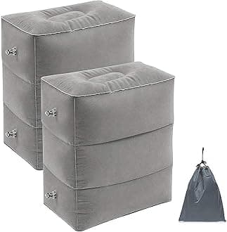 – THMINS 2 Pack Inflatable Foot Rest Pillow for Travel,Travel Accessories for Kids to Sleep While Traveling,Suitable for Office