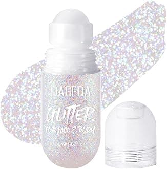 DAGEDA Body Glitter Gel, Roll-on Face Glitter for Mermaid Makeup Festival Rave Accessories, Holographic Hair Glitter Gel,Body Shimmer Halloween Makeup for Rave Party (Dazzle)