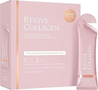 Revive Collagen Premium 8,500mg Hydrolysed Marine Collagen Drink with Added Hyaluronic Acid & Aloe Vera for Healthy Skin, Hair, Nails & Joints | Lemon & Lime | 14 x Sachets (Eco Pack)