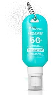Earth Rhythm Cooling Aqua Surge SPF 50 Sunscreen Spray – Hydrates, Minimises Pores, Oxybenzone - Free