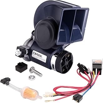 FARBIN Train Horn for Truck 12v 150db Loud Car Horn Snail Air Horn with Air Pump for truck car boat van lorry SUV RV motorcycle off road