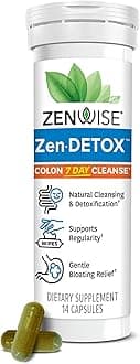Zenwise Health 7-Day Colon Detox Cleanse for Digestive Health - Gut Detox Pills for Digestion & Bloating Relief - Herbal Blend with Psyllium Husk, Senna Leaf, Bromelain, ACV & Probiotics - 14 Count