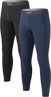 DAVID ARCHYThermal Underwear for Men Cotton Fleece Lined Men's Thermal Bottoms & Sets Stretch Base Layer Tops & Long Johns