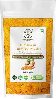 Shiva Organic Himalayan Turmeric Powder/Haldi 100 grams - High Curcumin level - Preservative/Chemical Free