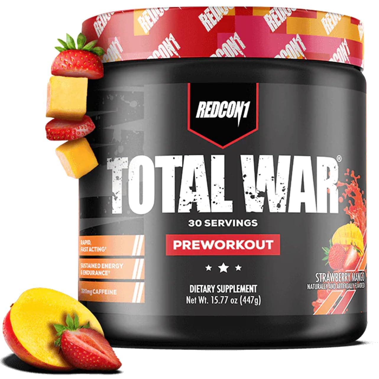 Redcon1 Total War - Pre Workout, 30 Servings (Strawberry Mango)