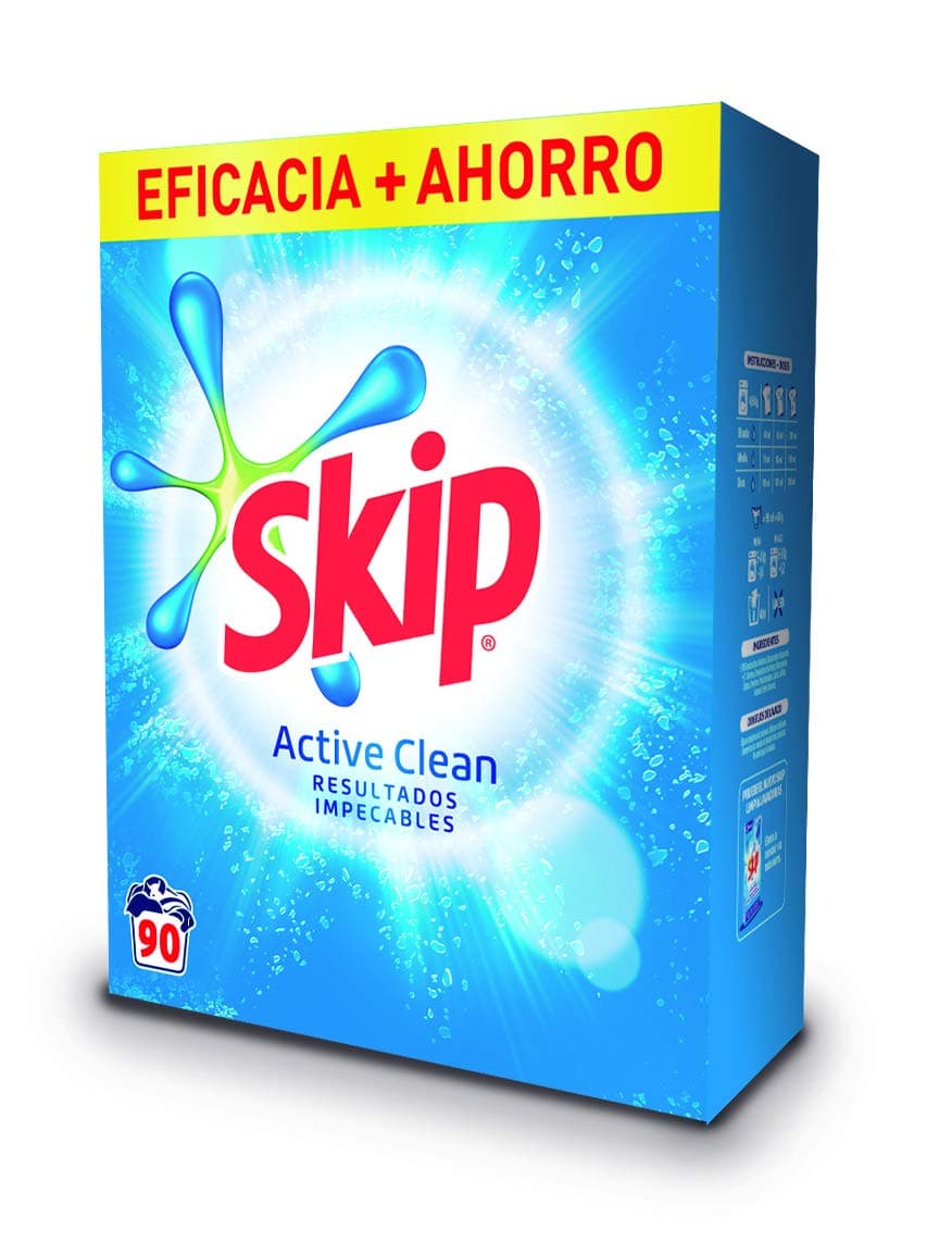 SkipActive Clean Detergent Powder Washes 90 lavados