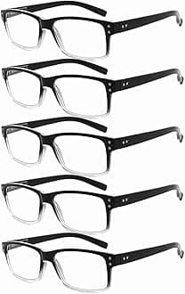 Eyekepper Vintage Reading Glasses for Men - 5 Pack Spring Hinges Classic Readers