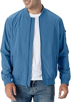 Rdruko Men's Lightweight Bomber Jacket Causal Fashion Stylish Windbreaker Light Jacket