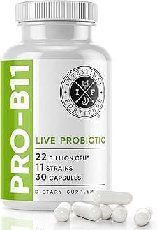 Intestinal Fortitude PRO-B11 Probiotics for Men and Women - 22 Billion CFU, Daily Probiotic Supplement for Gut Health - Digestive Health Immune Support - Gluten Free, Dairy Free (30 Capsules)