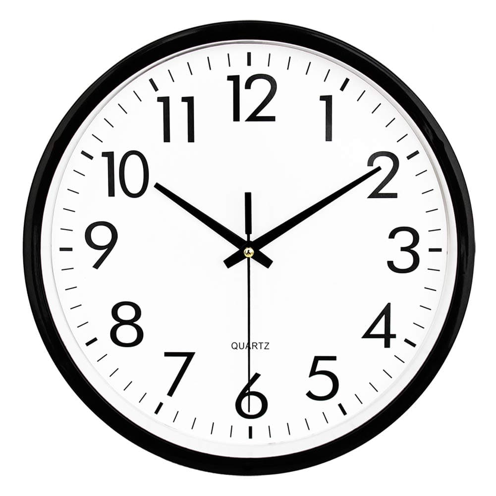 OCEST Wall Clock, 10 Inch Silent Digital Clock Non Ticking Large Display Battery Operated Decorative Quartz Clocks for Kitchen Office Patio Pool Bathroom Living Room