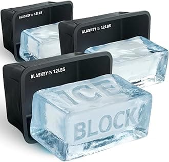 Alaskey® Giant Ice Block Mold 12 lbs (3-Pack) | Create Perfect Reusable Ice Bricks | Professional Silicone Mold for Crafting Extra Large Ice Cubes, Ideal for Ice Baths, Coolers, Bartender Accessories