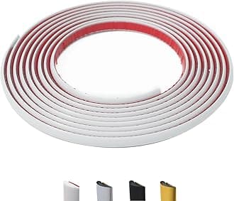 26.2 Ft Peel and Stick Wall Molding Trim, D-Shape Flexible Molding Trim White(Paintable) for Backsplash, Mirror, Wall, Window & Door Frames, Waterproof Self Adhesive Trim(W:0.4", T:0.1")