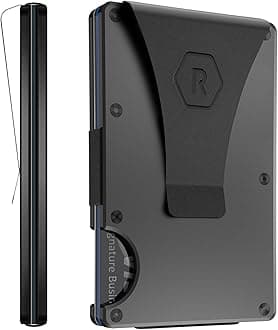 The RidgeRidge Wallet for Men - Slim Minimalist Compact Wallet and Card Holder, RFID Protected Front Pocket Wallets for Men with Integrated Money Clip (Gunmetal Titanium)