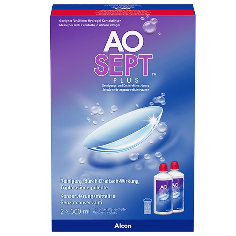 Aosept Plus Contact Lens Solution 3 Month Pack (2x 360ml)