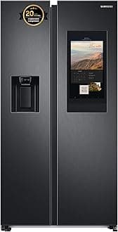 Samsung 591L Side by Side Refrigerator, RS6HA8891B1/AE, Black, Family Hub™, View Inside, Smart Recipes, 10 Year Manufacturer Warranty on Digital Inverter Compressor