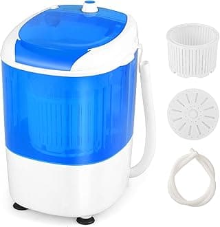 Portable Mini Washing Machine with Spin Dryer, Washing Capacity 5.5lbs, Electric Compact Machines Durable Design Energy Saving, Rotary Controller, Laundry Washer for Home Apartment RV, Blue