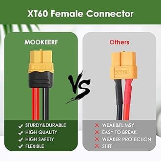 Solar to XT60 Extension Cable 10AWG 6FT Solar Connector to XT60 Adapter Cable for Solar Panel to Portable Power Station Solar Generator Battery Pack
