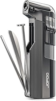 jopooLighter JOPOO Pipe Lighter Gas Butane Refillable Soft Flame with Pipe Cleaner Tools (Sold without Gas)