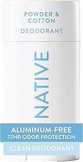 Native Deodorant Contains Naturally Derived Ingredients, 72 Hour Odor Control, Deodorant for Women and Men, Aluminum Free, Powder & Cotton 2.65oz