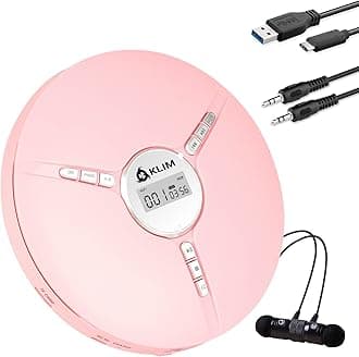 KLIM Discman Portable CD Player with Headphones, Built-in Battery - New Version - Discman Players for Home, Car - Compatible w/SD Card, CD, CD-R, CD-RW, MP3, WMA - 5 EQ Effects - Pink