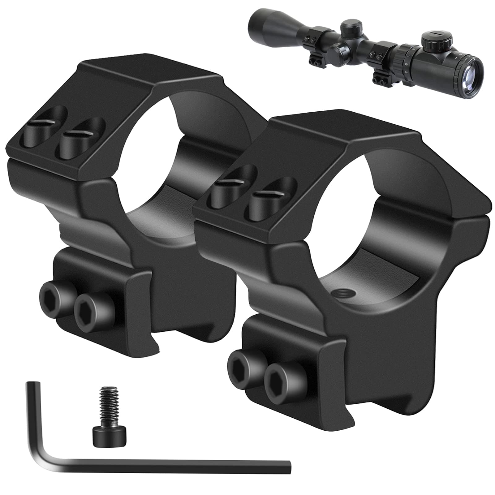 1'' Dovetail Scope Rings, 2 Pack High Profile or Medium Profile 1 Inch Scope Mount Rings for 11mm Dovetail Rails