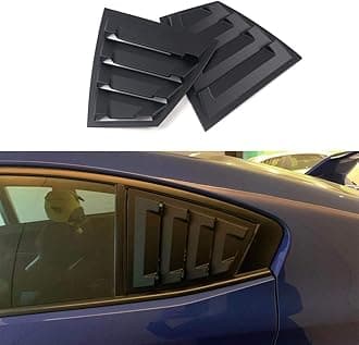 HIGH FLYING for Subaru WRX STi 2015-2020 2021 Back Side Window Scoop Louvers Cover ABS 2PCS (Matte Black)