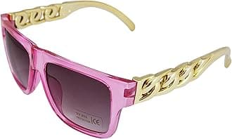 Gold Chain Sunglasses Clear Pink Frame Brown Gradient Lens Tint Glasses Designer UV400 Protection Classic Shades