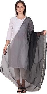 Traditions Bazaar Women's Organza Fabric Cut-Work Border Dupatta
